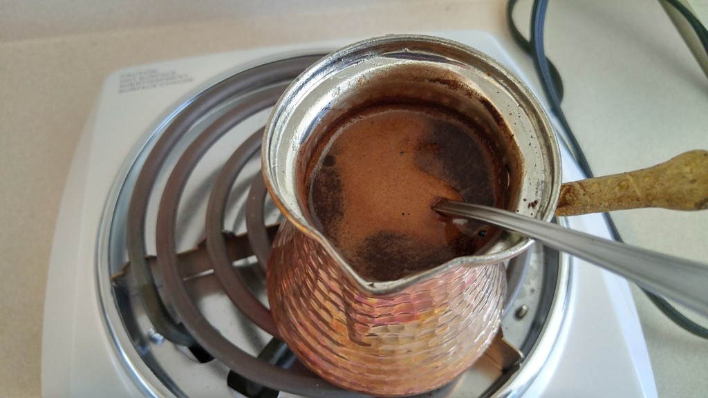 Making Turkish Coffee on Electric Stove